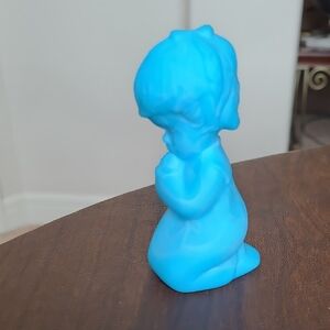 Fenton Blue Satin Praying Girl